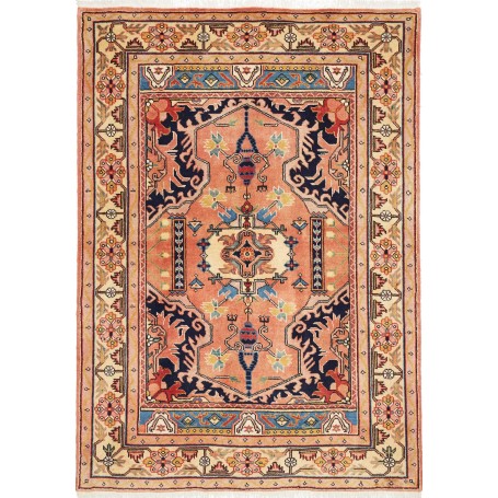 Tappeto Ardabil Persia Geometrico Salmone Blu 105x150 Cm