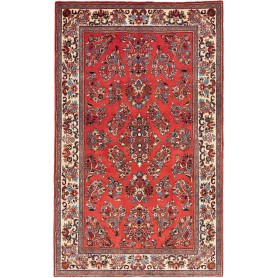 Tappeto Sarough Persia Floreale Rosso Crema 128x207 Cm