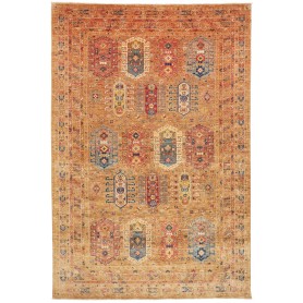Tappeto Tribal Pakistan Geometrico Arancio Bruciato Rosso 20