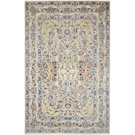Tappeto Kashan Persia Medaglione Verde Salvia Crema 205x323