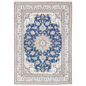 Tappeto Nain Kashmar Persia Medaglione Blu Crema Beige 150x2