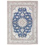 Tappeto Nain Kashmar Persia Medaglione Blu Crema Beige 150x2