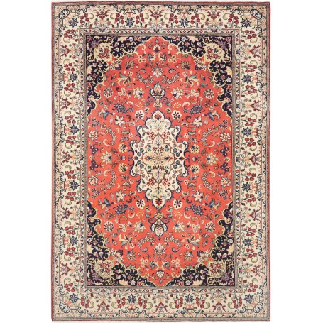 Tappeto Kashan Persia Medaglione Rosso Blu 196x293 Cm