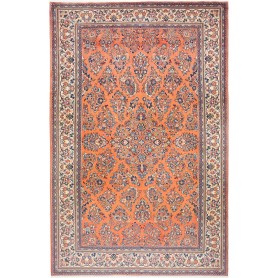 Tappeto Sarough Persia Floreale Arancio Blu 196x310 Cm