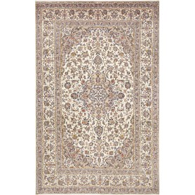 Tappeto Kashan Persia Medaglione Crema Beige 197x315 Cm