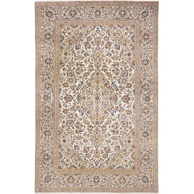 Tappeto Kashan Persia Medaglione Crema Blu 192x305 Cm