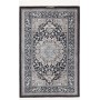 Tappeto Ghom Seta Persia Medaglione Nero Bianco 80x121 Cm