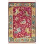 Tappeto Ghom Seta Persia Floreale Fucsia Turchese 100x148 Cm