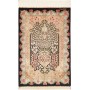 Tappeto Ghom Seta Persia Floreale Nero Rosa 60x89 cm