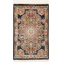 Tappeto Ghom Seta Persia Floreale Blu Notte Oro 58x89 cm