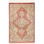 Tappeto Ghom Seta Persia Floreale Rosso Bordeaux Crema 74x11