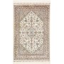 Tappeto Ghom Seta Persia Medaglione Avorio Beige 58x90 Cm