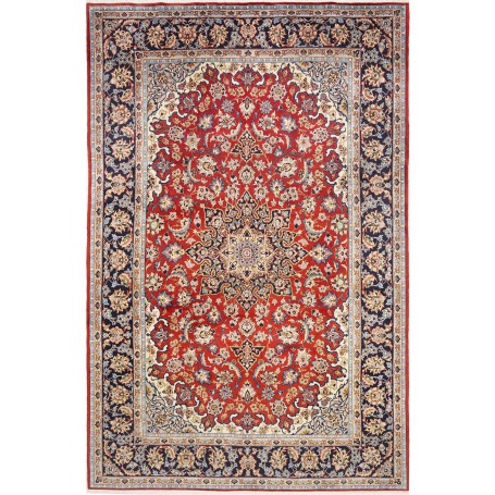Tappeto Ardakan Persia Medaglione Rosso Blu 216x327 Cm