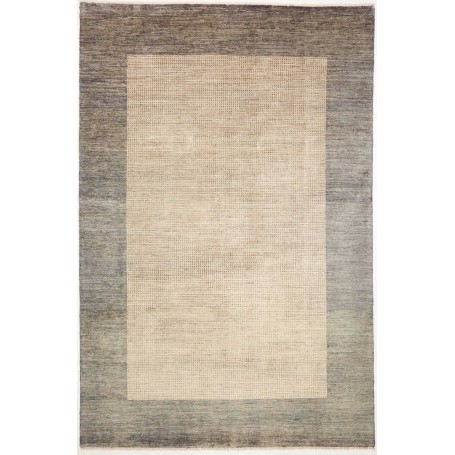 Tappeto Shayan Pakistan Geometrico Beige Grigio 154x211 Cm