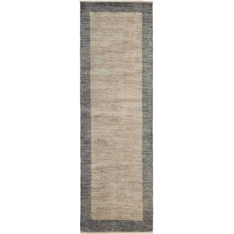 Tappeto Shayan Pakistan Geometrico Grigio Naturale 79x299 Cm