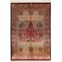 Tappeto Ghom Seta Persia Floreale Bordeaux Blu 139x200 Cm