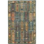 Tappeto Tribal Pakistan Geometrico Blu Petrolio Oro 100x154
