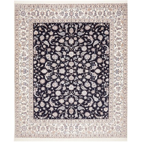 Tappeto Nain 6la Persia Floreale Blu Scuro Crema 260x310 Cm