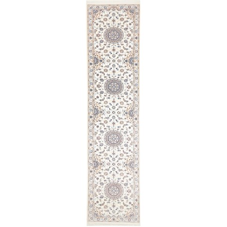 Tappeto Nain 6la Persia Floreale Crema Blu 85x400 Cm
