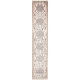 Tappeto Nain 6la Persia Floreale Avorio Blu 83x445 Cm