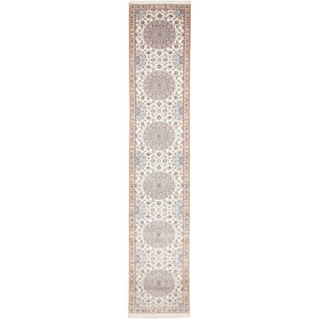 Tappeto Nain 6la Persia Floreale Avorio Blu 83x445 Cm