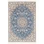 Tappeto Nain 9la Persia Medaglione Celeste Avorio 80x117 Cm