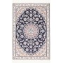 Tappeto Nain 9la Persia Medaglione Blu Crema 81x120 Cm