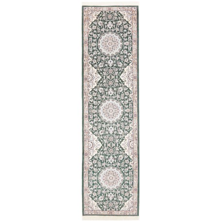 Tappeto Nain 9la Persia Floreale Verde Petrolio Avorio 80x30
