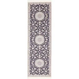 Tappeto Nain 9la Persia Floreale Nero Crema 92x294 Cm