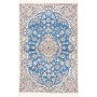 Tappeto Nain 9la Persia Medaglione Blu Cielo Avorio 104x157