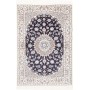 Tappeto Nain 9la Persia Medaglione Blu Avorio 103x151 Cm
