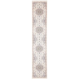 Tappeto Nain 9la Persia Medaglione Avorio Blu 69x386 Cm