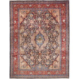 Tappeto Kashmar Persia Medaglione Blu Rosso 305x407 Cm