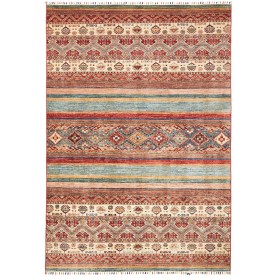 Tappeto Samarkand Pakistan Astratto Rosso Terracotta Blu Ott