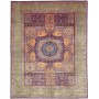 Tappeto Mamlouk Pakistan Medaglione Verde Acqua Viola 277x35