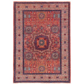Tappeto Mamlouk Pakistan Geometrico Rosso Blu 103x147 cm