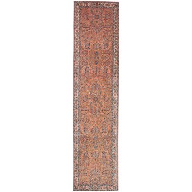 Tappeto Sarough Persia Floreale Pesca Blu 92x403 Cm