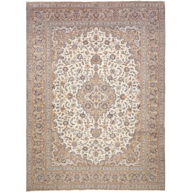 Tappeto Kashan Persia Medaglione Crema Beige 298x400 Cm