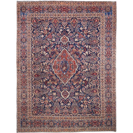 Tappeto Moud Persia Medaglione Blu Terracotta 297x393 Cm