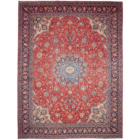 Tappeto Sarough Persia Astratto Rosso Blu 303x398 Cm