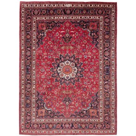 Tappeto Mashad Persia Medaglione Rosso Blu 248x340 Cm