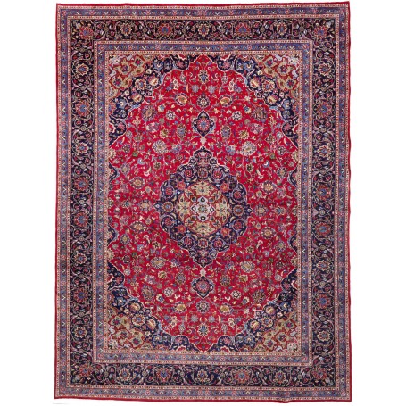 Tappeto Kashmar Persia Medaglione Rosso Blu 295x397 Cm