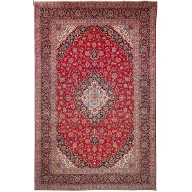 Tappeto Ardakan Persia Medaglione Rosso Blu Scuro 295x453 Cm