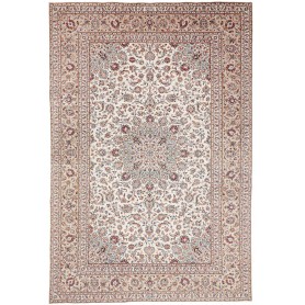 Tappeto Kashan Persia Medaglione Avorio Bordeaux 242x360 Cm