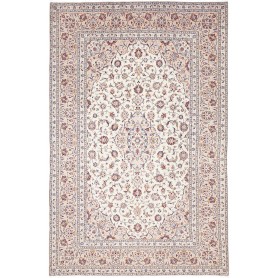 Tappeto Kashan Persia Medaglione Avorio Bordeaux 204x310 Cm