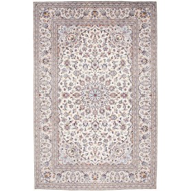 Tappeto Kashan Persia Medaglione Avorio Blu 200x300 Cm