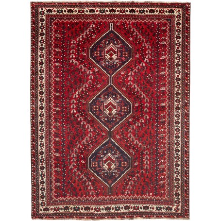 Tappeto Shiraz Persia Astratto Rosso Blu 220x303 Cm