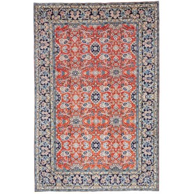 Tappeto Kashan Persia Floreale Rosso Blu 200x303 Cm