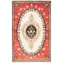 Tappeto Kashan Fine Persia Medaglione Rosso Corallo Crema 13