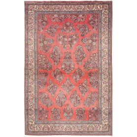 Tappeto Sarough Persia Floreale Corallo Crema 215x330 Cm